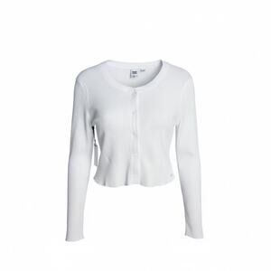 NWT Aritzia Waffle West Long Sleeve Crop Top White Size Large